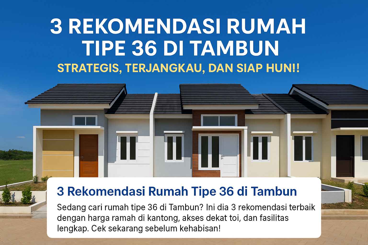 3 Rekomendasi Rumah Tipe 36 di Tambun – Harga Terjangkau & Lokasi Strategis